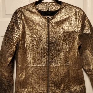 Midnight Velvet Genuine Leather Blazer